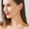 PANSHI Sterling Silver Post Cubic Zirconia Half Hoop Stud Earrings Looks Like 4 Gold Hoop Earrings for Women