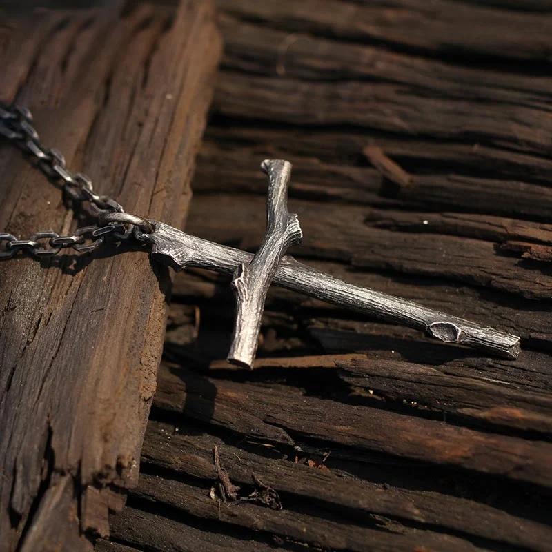 ✝️100% Handmade Sterling Silver Modern & Minimalist Cross Necklace(𝐉𝐚𝐜𝐤 𝐌𝐢𝐥𝐥𝐞𝐫 𝐇𝐚𝐧𝐝𝐦𝐚𝐝𝐞®)