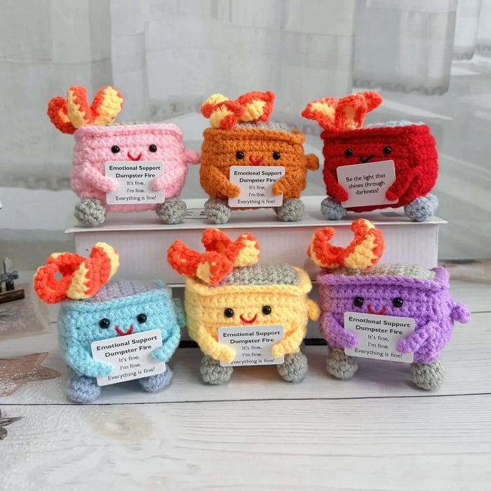 💖Handmade Crochet Dumpster Fire