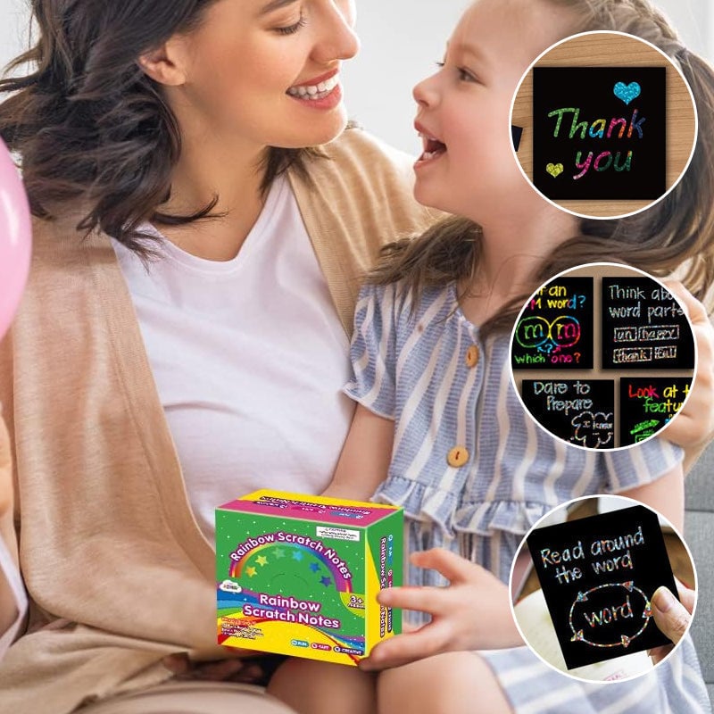 100 DIY Rainbow Magic Scratch Paper Art Set