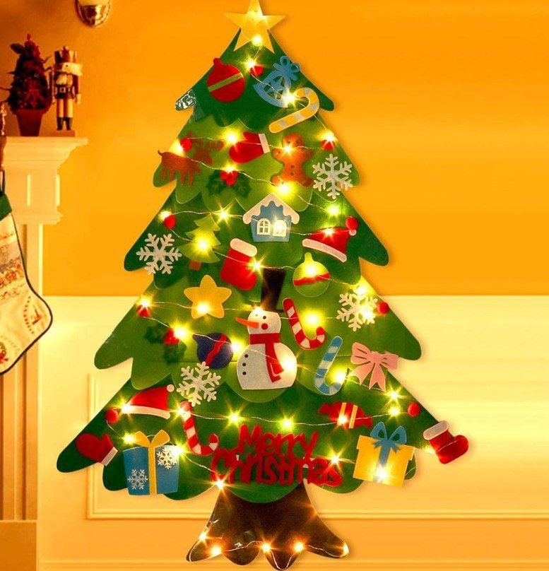 (🎅Christmas Pre Sale - 48% OFF) 🧒🎄Kids DIY Felt Christmas Tree With LED String Lights