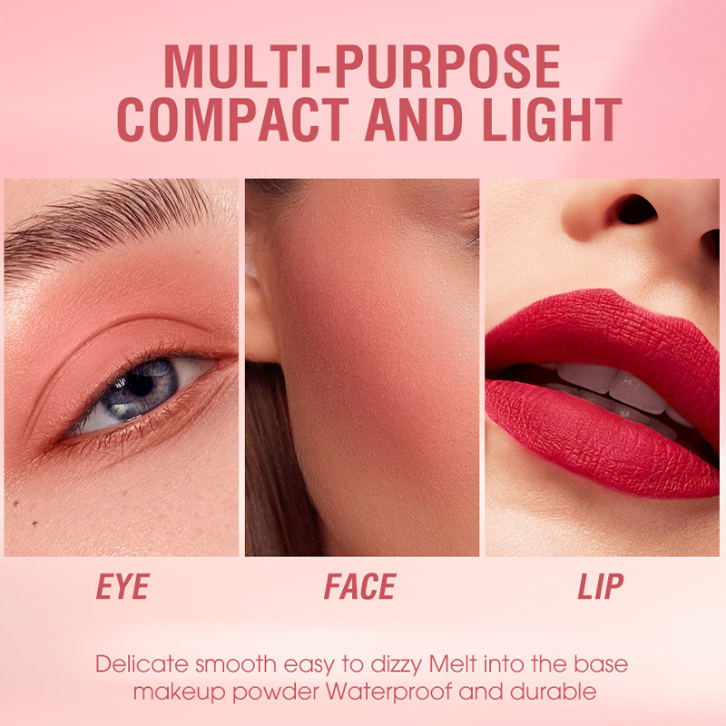Multi-purpose Eyes Lips Makeup Blush Stick with Sponge