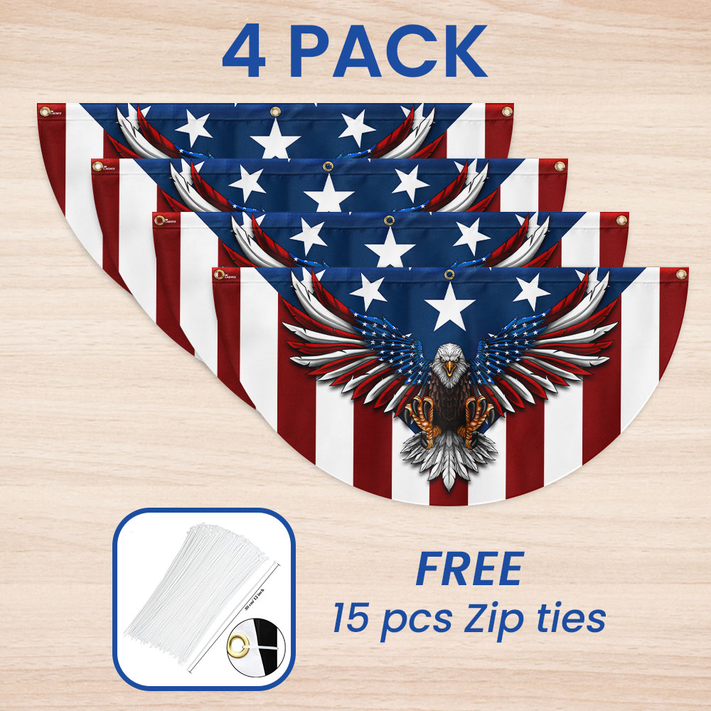 Patriotic Eagle American Non-Pleated Fan Flag TPT1636