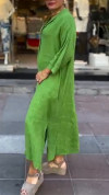 Women's V-neck Solid Color Loose Casual Dress