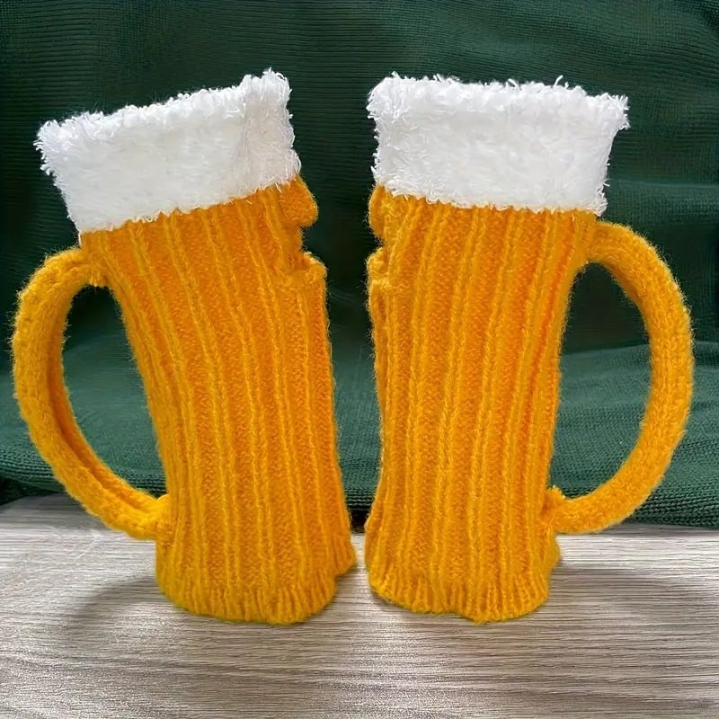 (🌲CHRISTMAS SALE - 50% OFF)🍺Funny 3D Beer Mug Knitted Glove Gift🎁