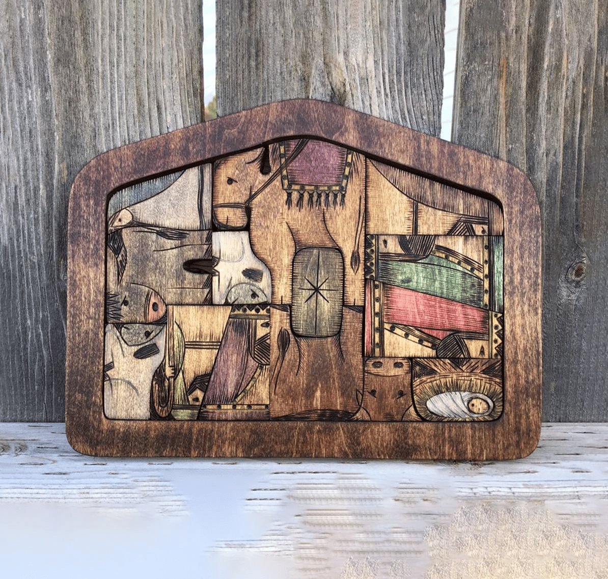 🌲CHRISTMAS HOT SALE🎁💓Nativity Puzzle With Wooden Jesus Jigsaw Game