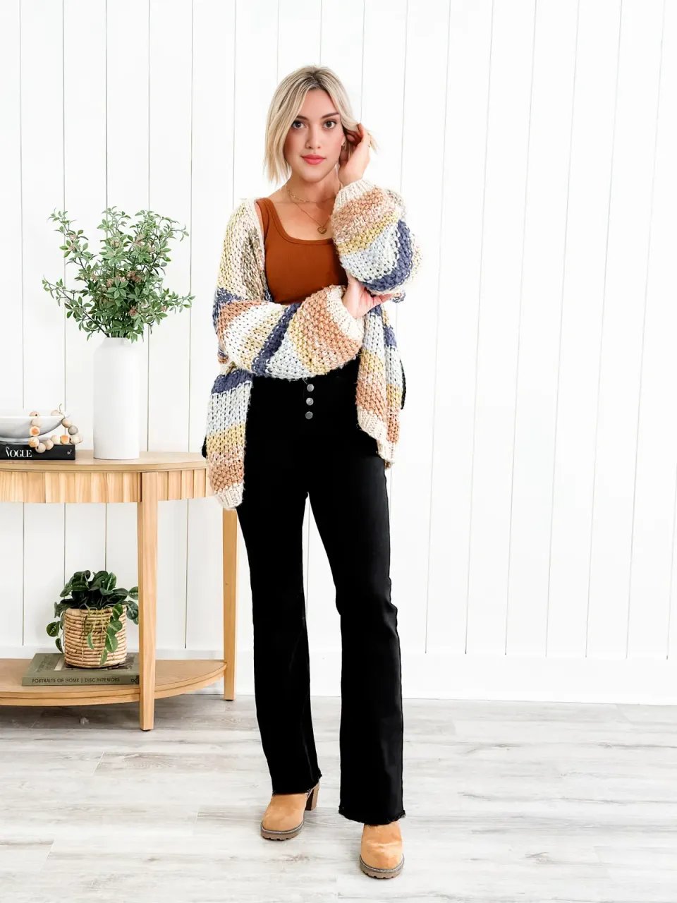 ❤️LETZTER TAG 50 % RABATT🔥Bootcut-Jeans mit mittelhohem Bund und Knopfleiste