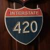 🎄🎅Christmas Presale - 49% OFF🎄-🛡Handcrafted Interstate 420 Shield Carved Wood Highway Sign