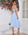 Floral Midi Corset Dress Boho Flowy Slit Lace Up Dresses for Women Going Out A Line Casual Sundress