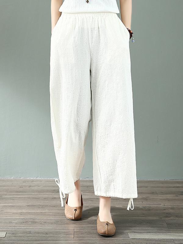 Go Weave Cotton & Linen Wide Leg Pant