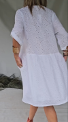 Women's Casual Solid Color V-Neck Lace Hollow Dress