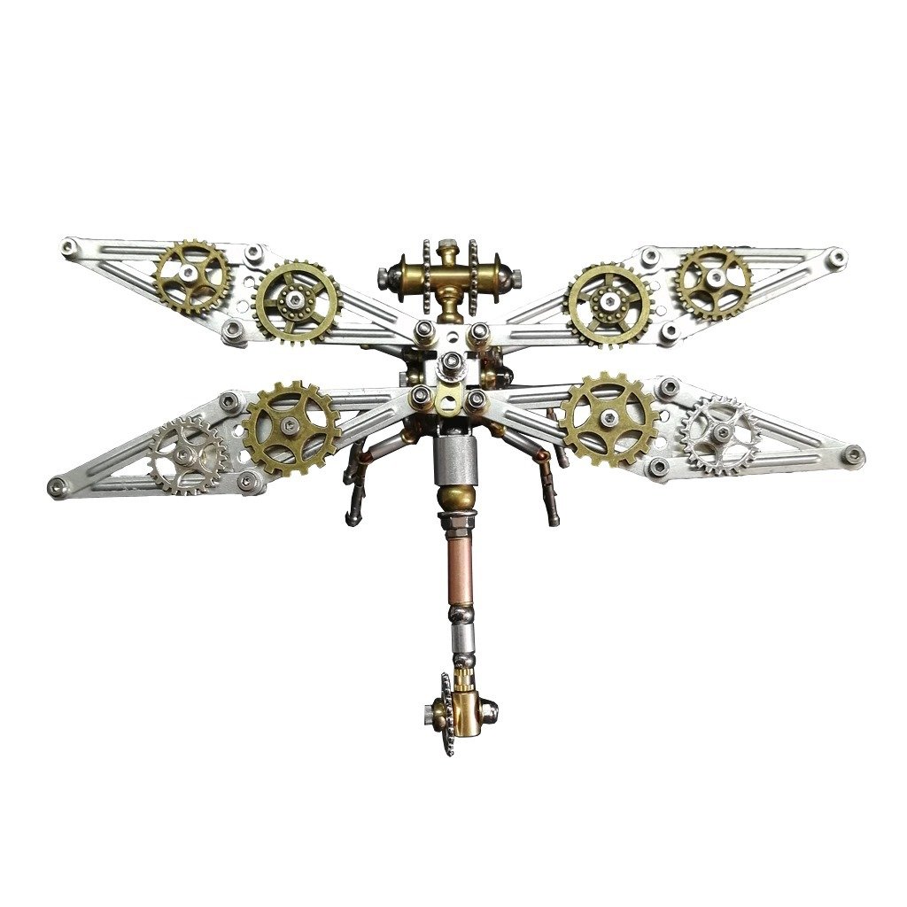 3D Insect Brass Puzzle, 100PCS+ Steampunk Dragonfly Model, Puzzle DIY Craft Kit, Great Gifts for Teens and Adults
