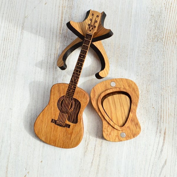 ⏰Christmas Hot Sale🎁Mini Cute Edition Wooden Guitar Plectrum Case🎸
