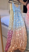 Women's V-neck Knitted Patchwork Printed Casual Dress