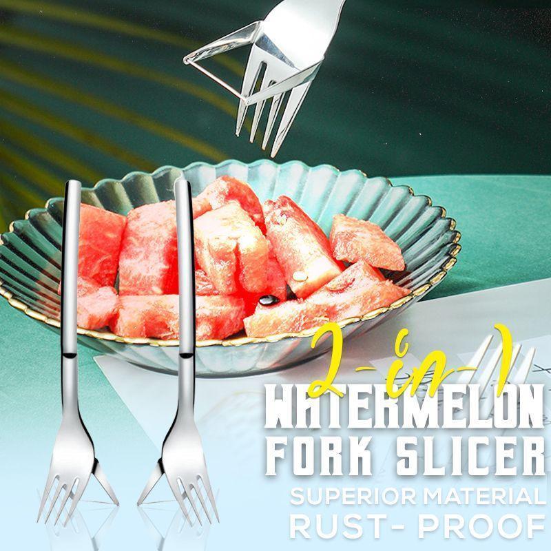 Hot Sale-Multi 2-in-1 Watermelon Fork Slicer