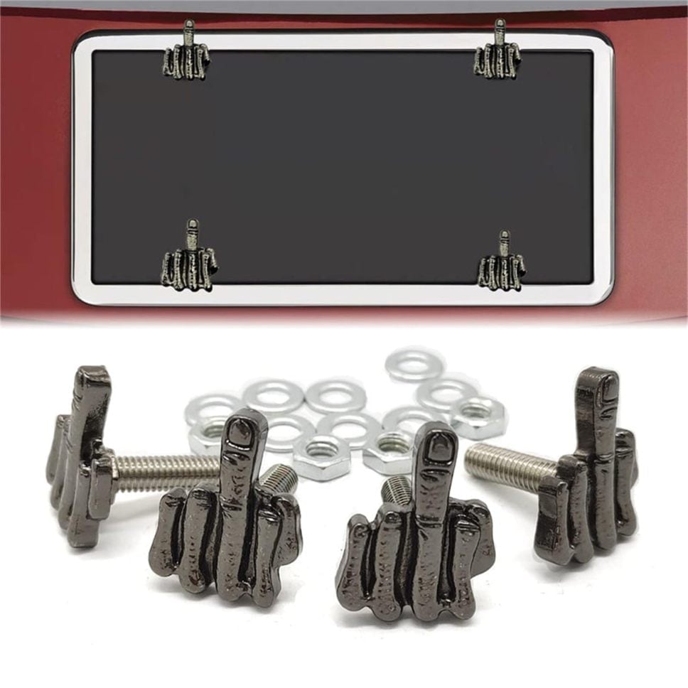 Universal finger license plate screw