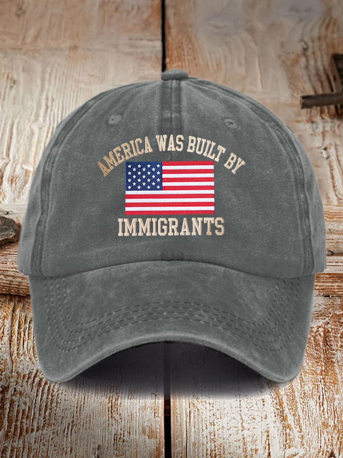 Retro Immigrants Built America Baseball Cap