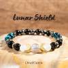 Triple Moon Protection Bracelet – Moonstone, Black Obsidian, Blue Tiger’s Eye, Hematite & Tourmalinated Quartz
