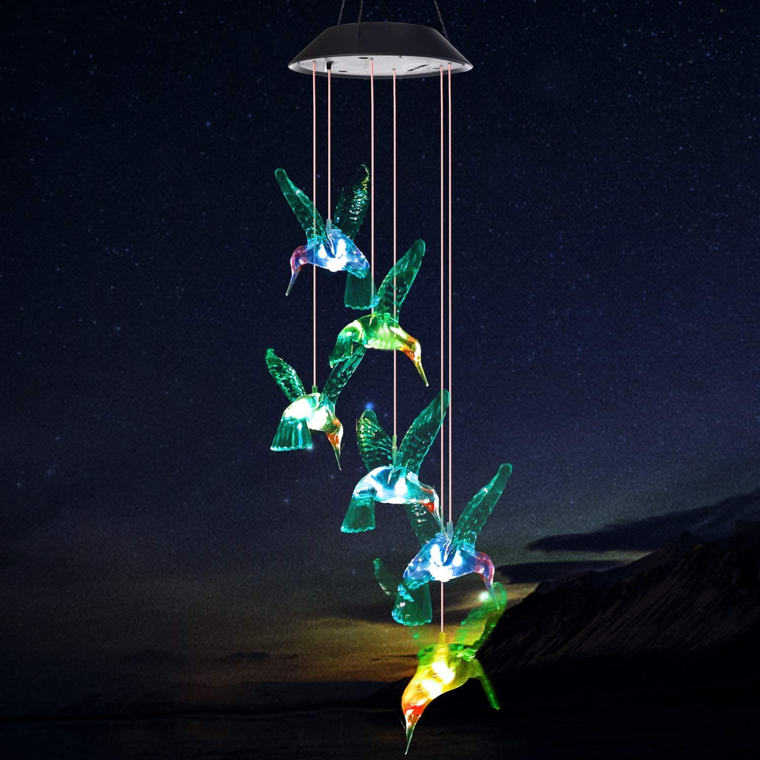 Mother's Day Limited Time Sale 70% OFF💓Patio Solar Hummingbird Wind Chimes Butterfly Landscape Lights