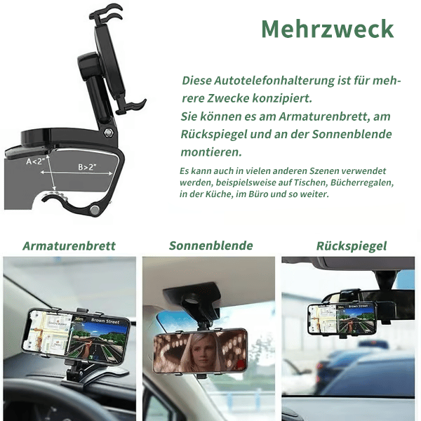🏆2025 Neuankömmling 360-Grad-drehbare Handyhalterung fürs Armaturenbrett im Auto