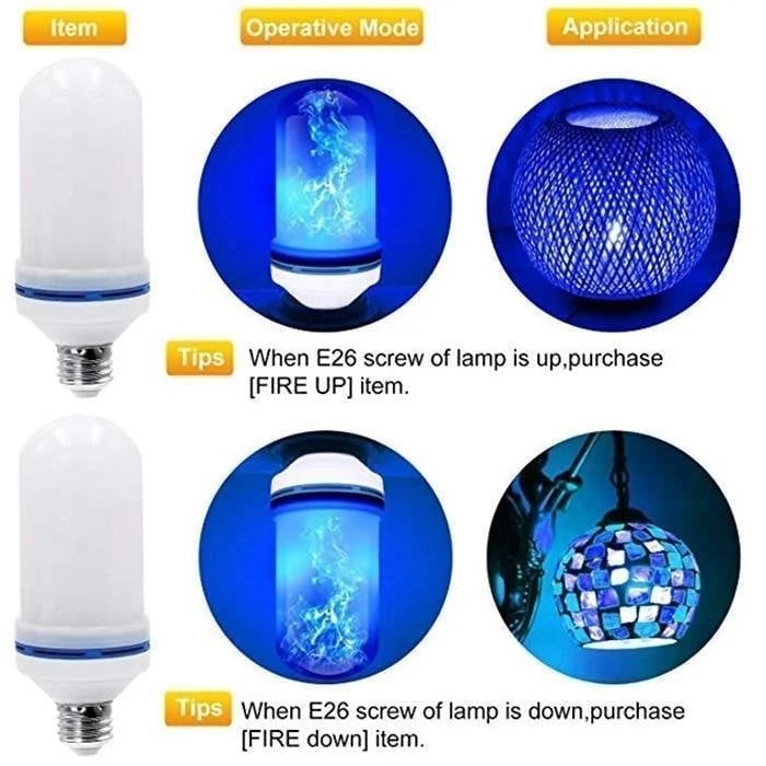 🔥LED Flame Light Bulb With Gravity Sensing Effect &