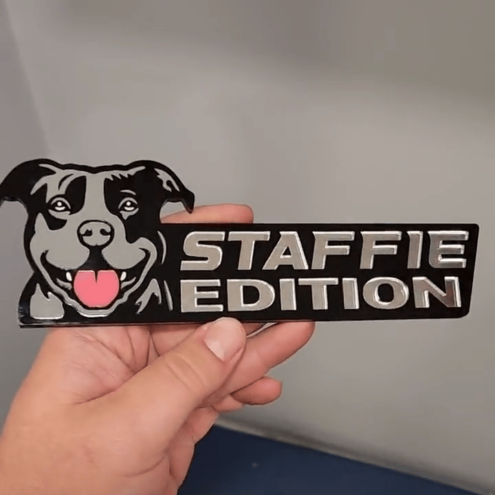 Laser-Cut Dog Car Emblem