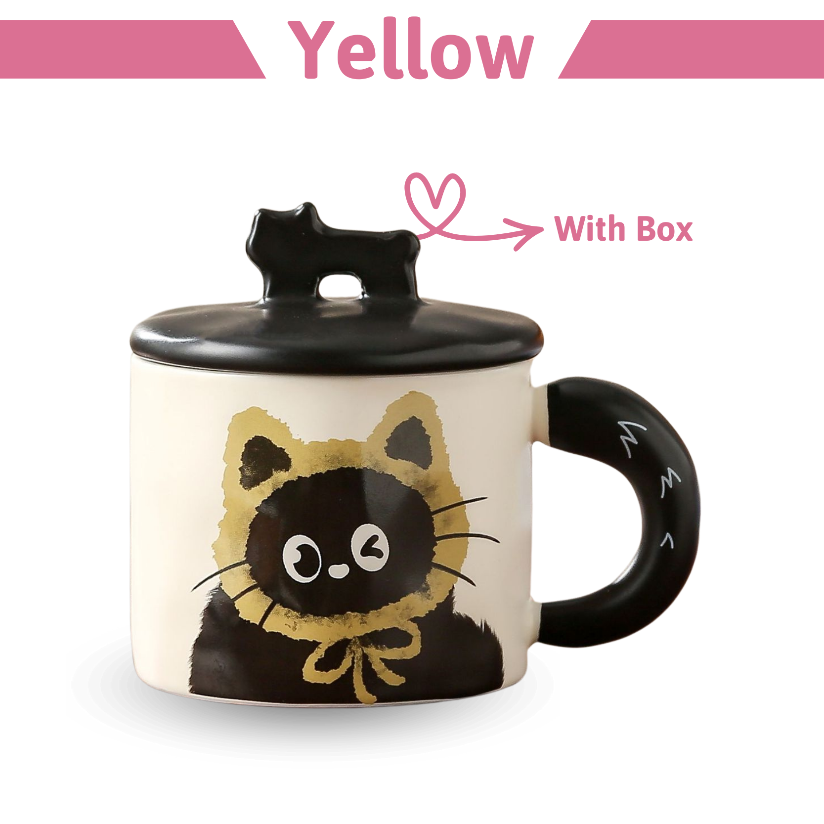 Happy Black Cat Ceramic Mug