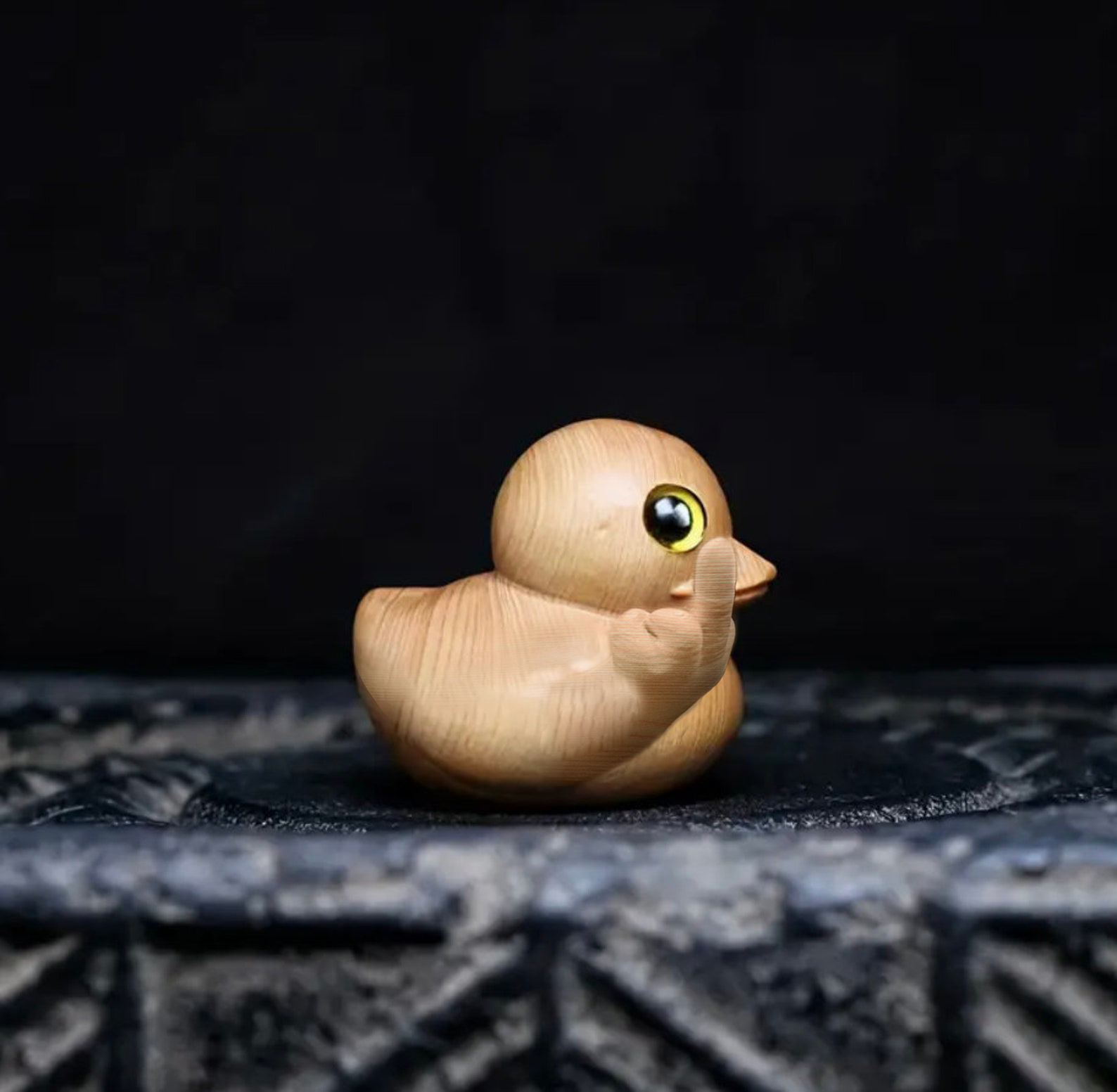 🤣🦆Funny Handmade Wooden Middle Finger Duck