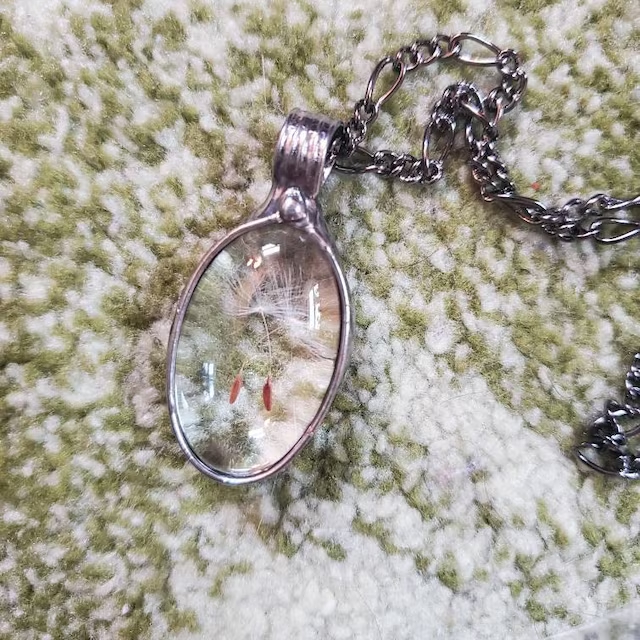 💕Handmade Dandelion Wish necklace - Made With Real Dandelion Seeds