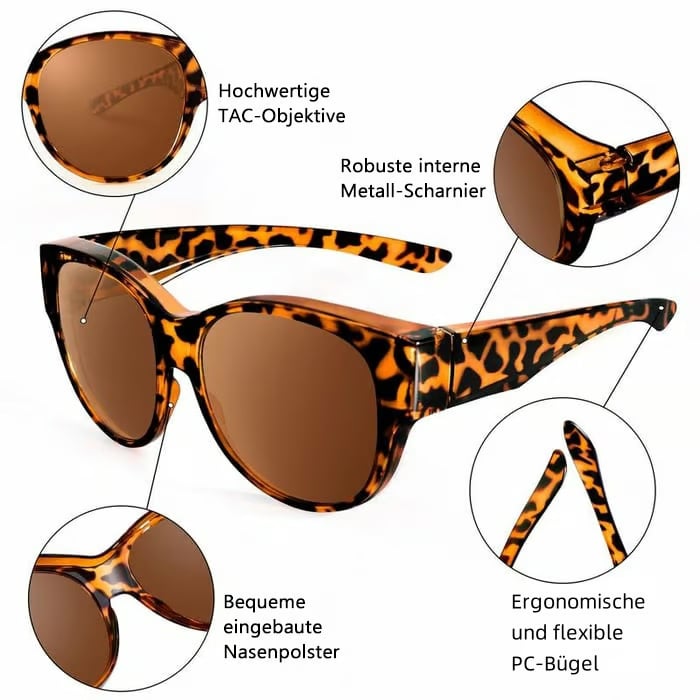 🔥Letzter Tag Verkauf 49% RABATT😎Sonnenbrille mit UV400-Schutz, passend für Überbrillen