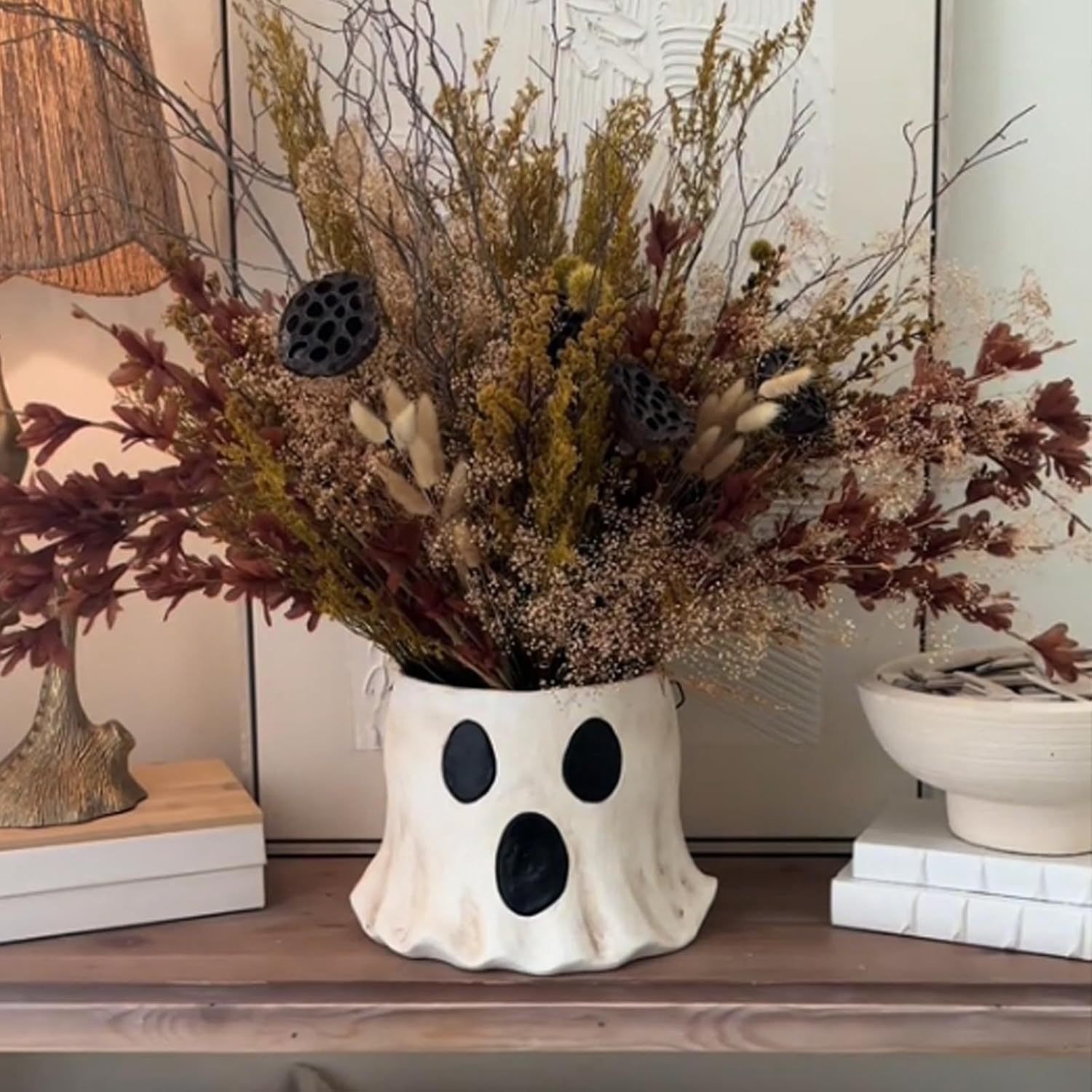 🔥Halloween pre-sale🔥 Halloween ghost bucket handmade flower basket, suitable for home decoration