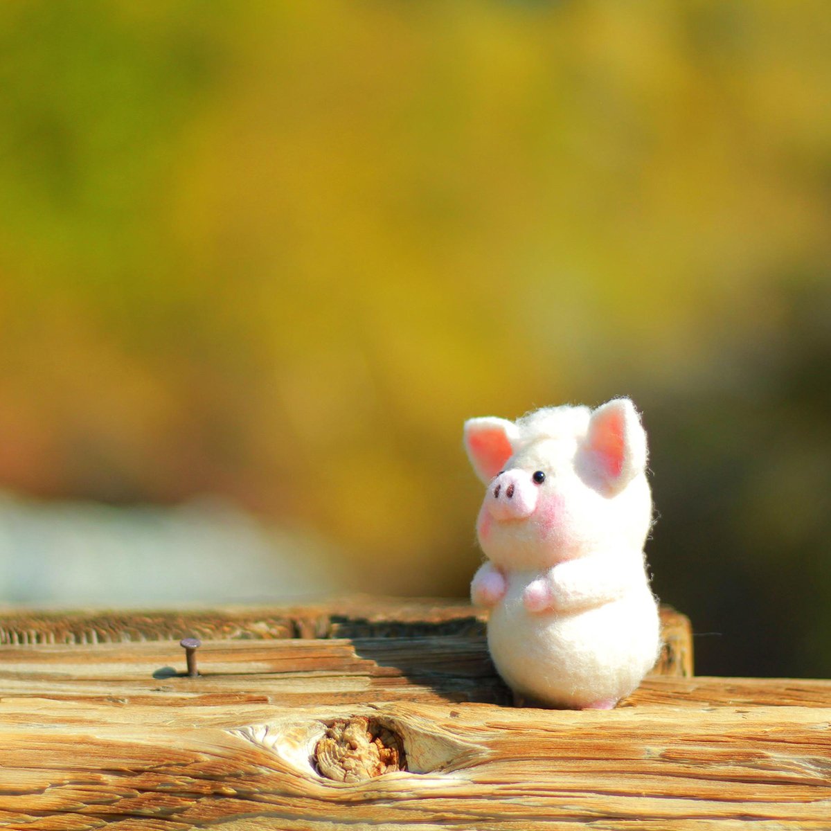 💖Cute Handmade Felt Pig