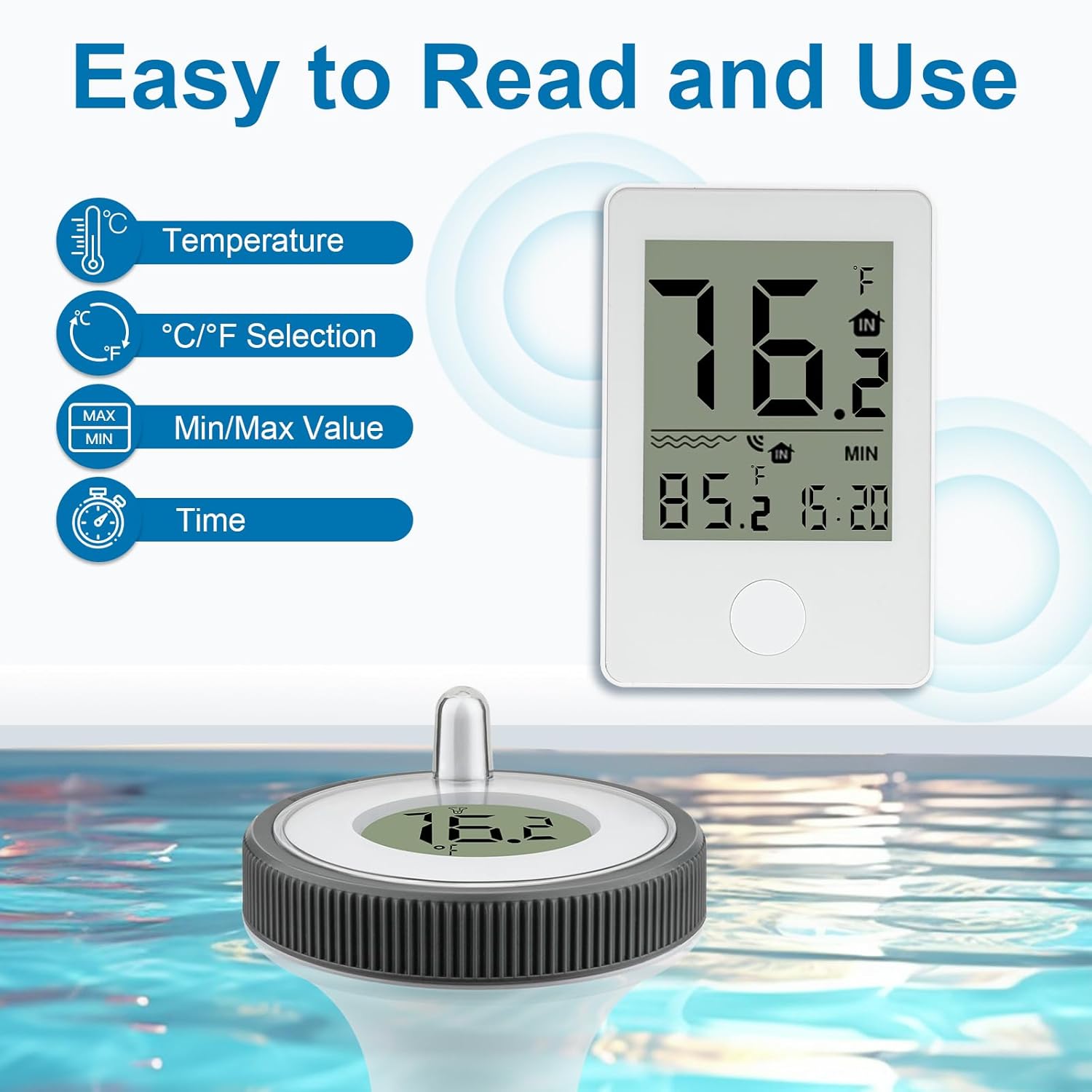 🎁TikTok Last Day Sale - 70% OFF🏊Pool Thermometer🌡️(Fahrenheit Celsius switchable)
