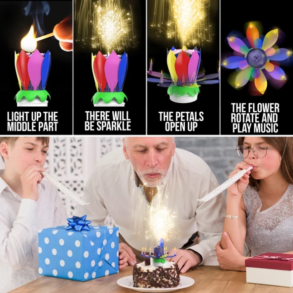 Last Day Promotion 48% OFF - 🔥Magic Musical Flower Birthday Candle⚡Buy 3 Get 3 Free(6 Pcs)