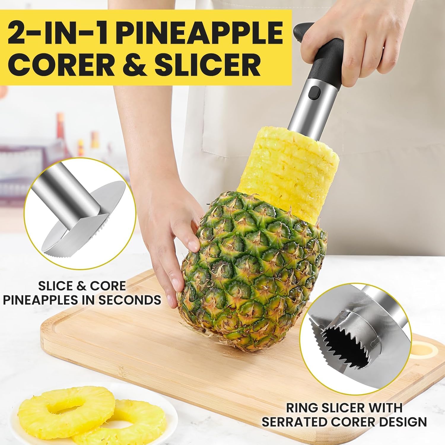 🎁TikTok Last Day Sale - 70% OFF🎉Premium Pineapple Corer and Slicer Tool