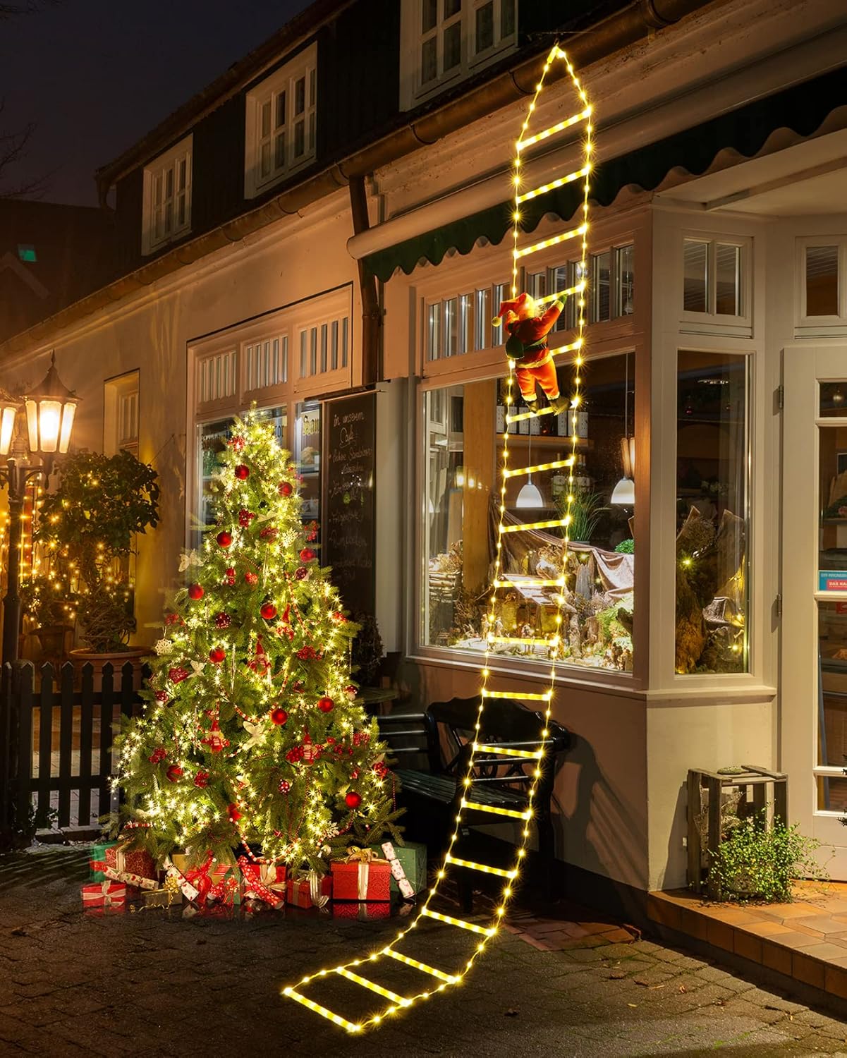 🎄TikTok Christmas Sale - 70% OFF✨LED Ladder Lights with Climbing Santa Claus