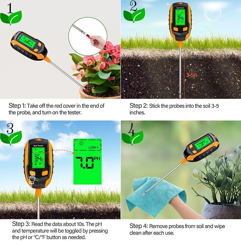 💥LAST DAY SALE 50% OFF💥4-in-1 Soil Moisture Meter Digital⚡BUY 2 FREE SHIPPING