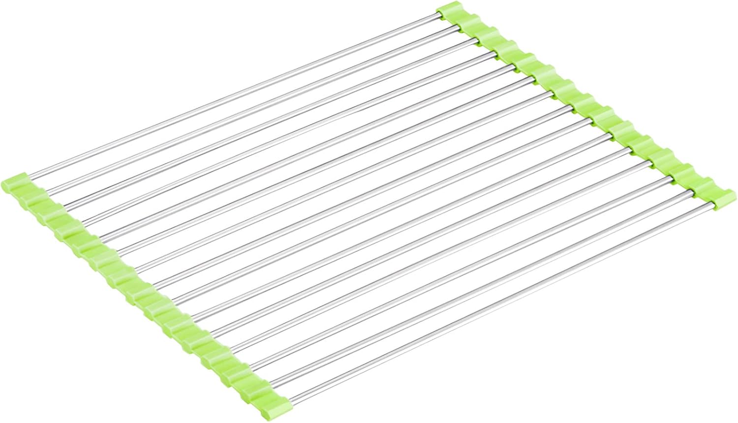 Seropy Roll Up Dish Drying Rack, Over The Sink Dish Drying Rack Kitchen Rolling Dish Drainer, Foldable Sink Rack Mat Stainless Steel Wire Dish Drying Rack for Kitchen Sink Counter Storage 17.5x11.8