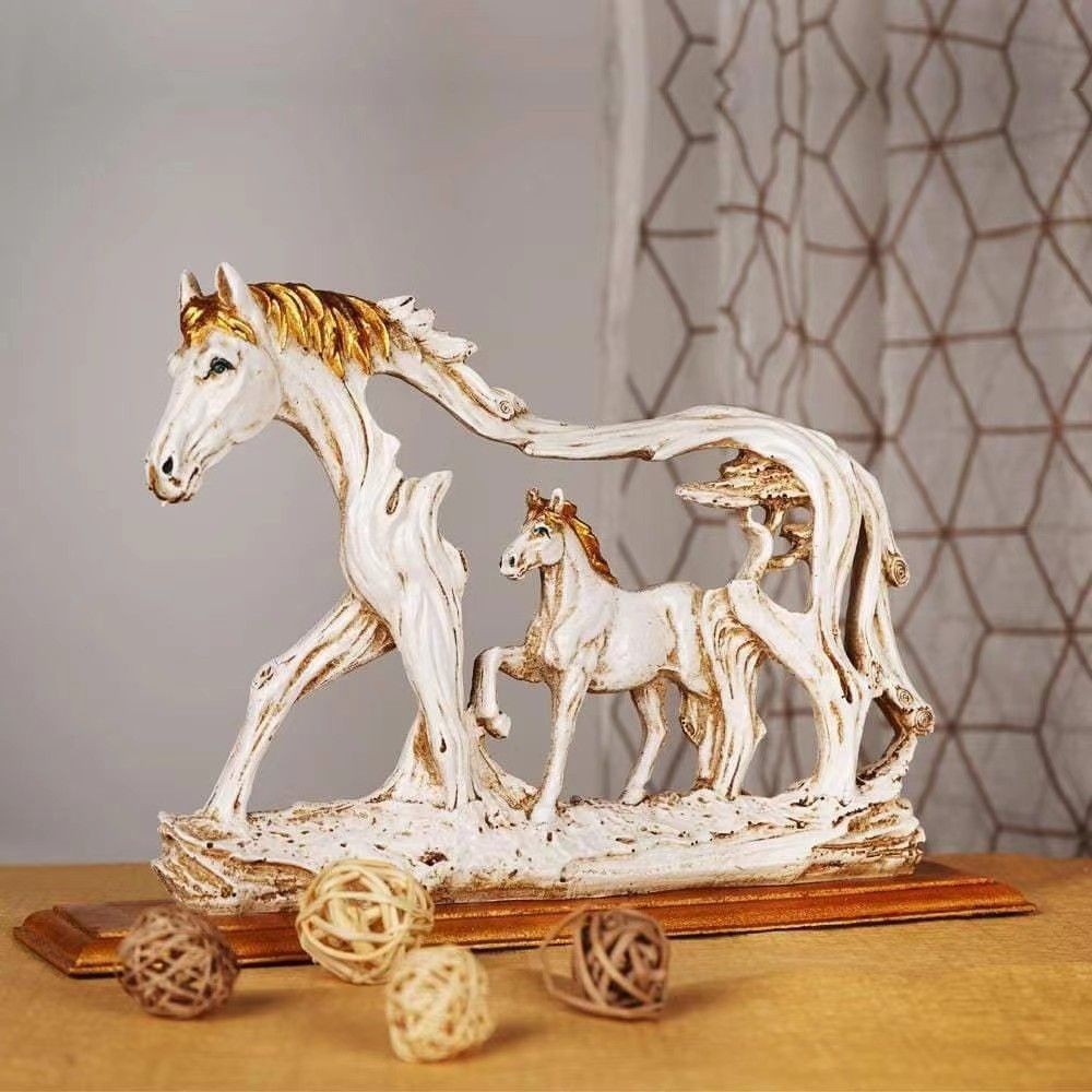 🔥Hot Sale 48% OFF-Galloping Horse Statue With Pony Stone Figurine