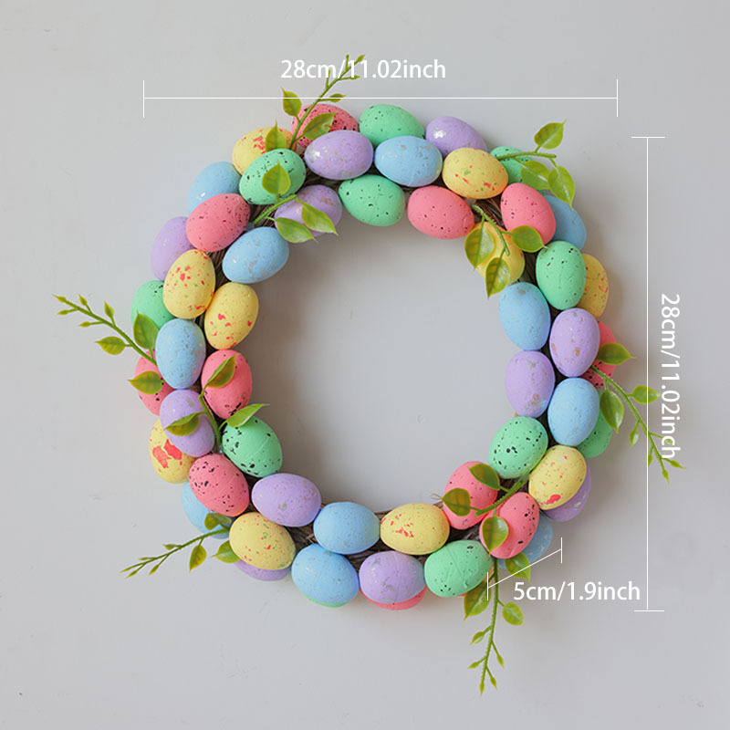 Handmade Artificial Easter Rabbit Wreath with Pastel Eggs