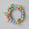 Handmade Artificial Easter Rabbit Wreath with Pastel Eggs