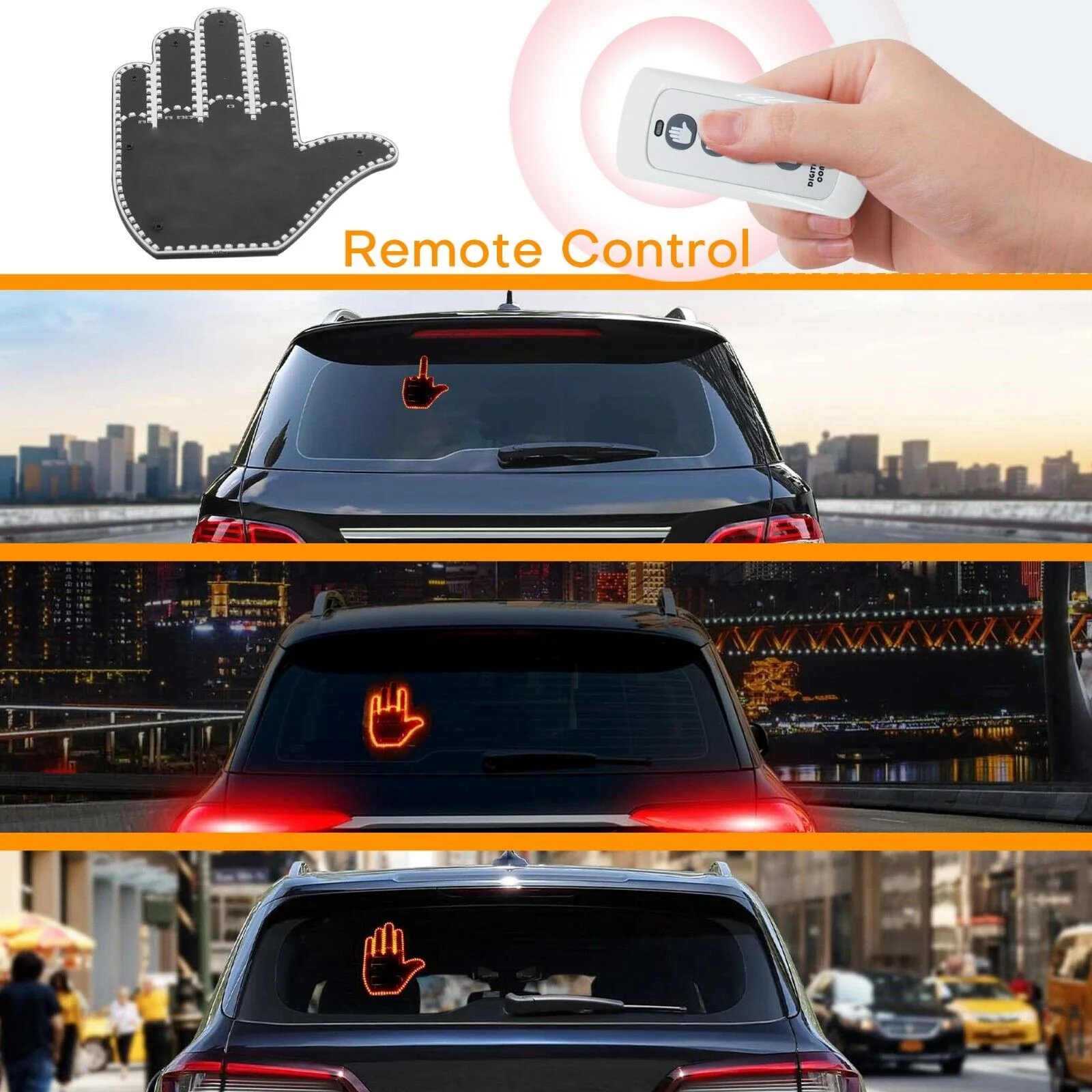 (Last Day Promotion 50% OFF) Middle Finger Gesture Light with Remote