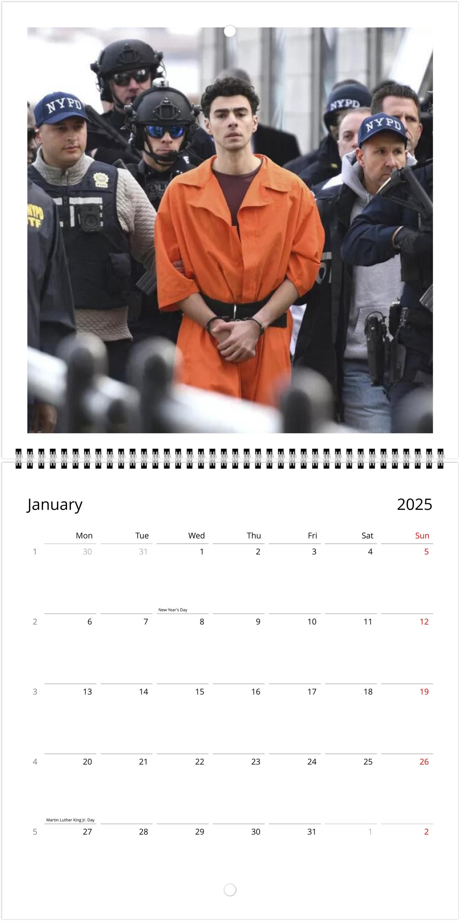 Luigi Mangione 2025 Calendar