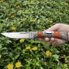 🔪 Folding EDC Pocket Knife – Classic Wood Handle