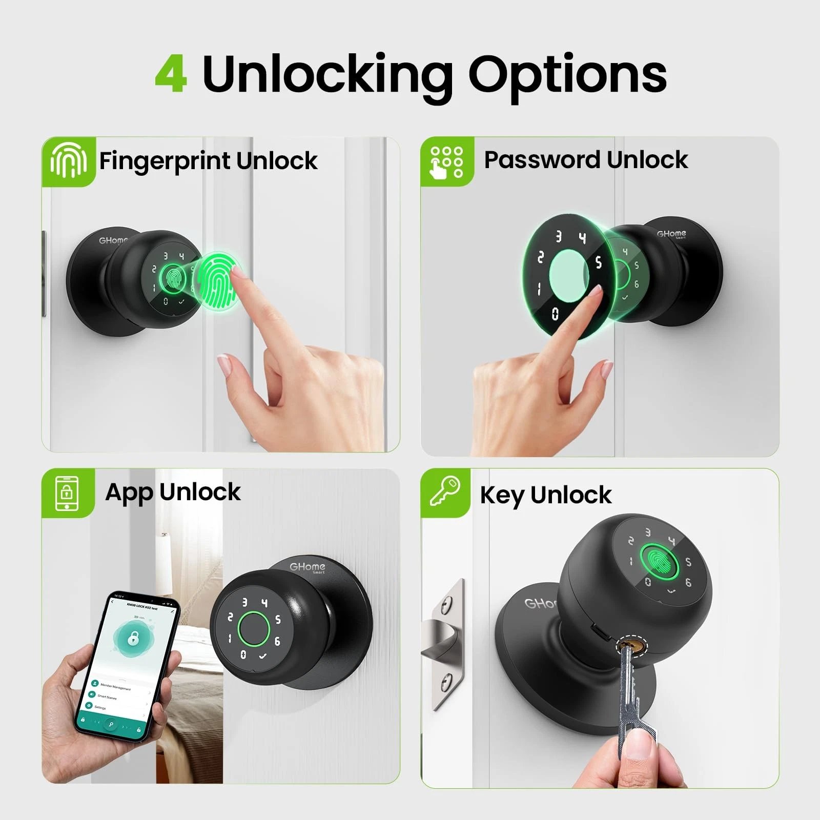 ⏰LAST DAY SALE 50% OFF💥Smart 4-in-1 Fingerprint Door Lock