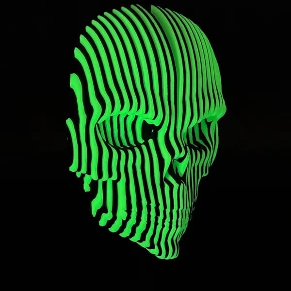 🎁Last Day Sale - 70% OFF🎉Halloween Decor-3D Printed Luminous Quantum Skull , Glow in The Dark Quantum Skeleton Head