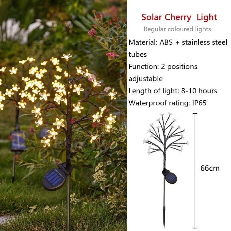 💥LAST DAY SALE 50% OFF💥Waterproof Cherry Blossom Multicolor Solar Garden Lights