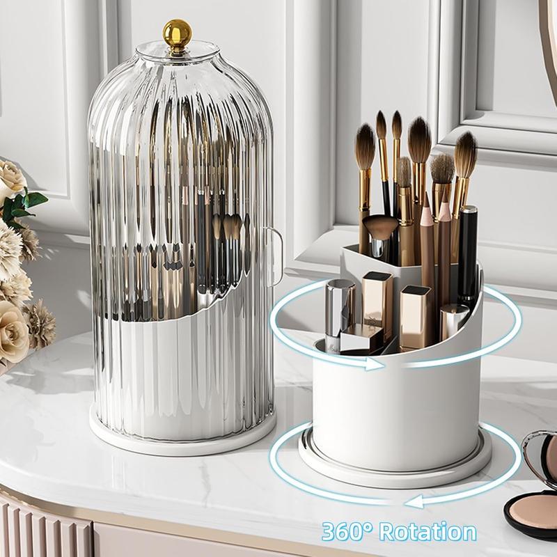 🪥 Dustproof Rotating Toothbrush & Makeup Brush Holder