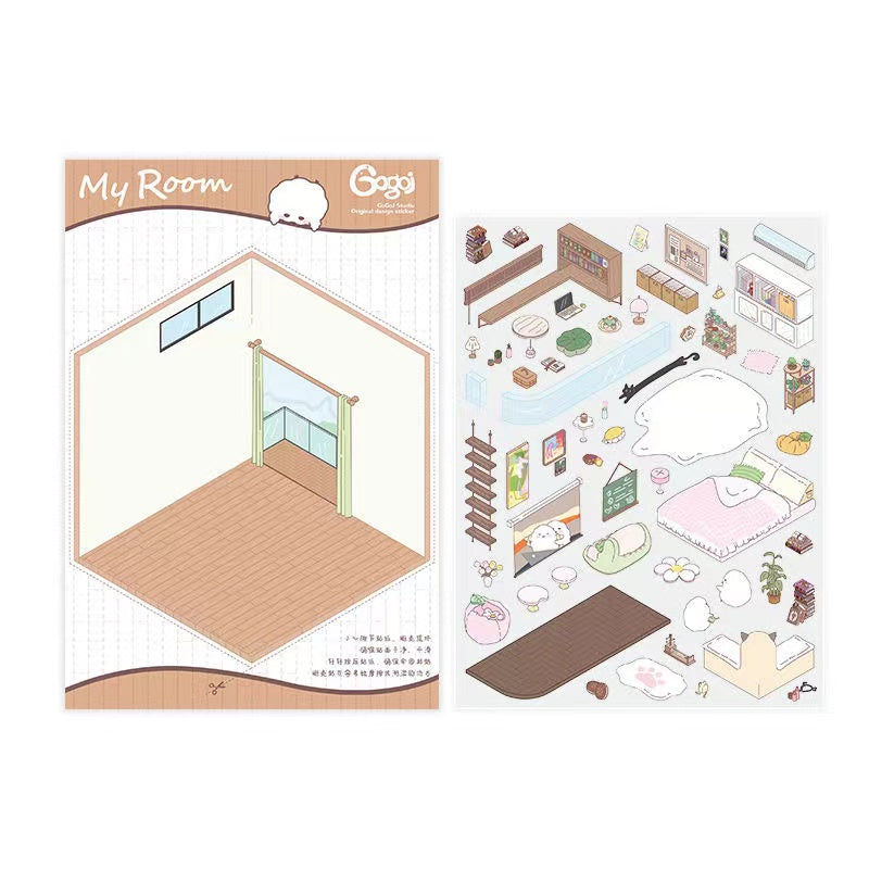 Sticker Scenes! DIY Coffee Flower|Panda Tea House|Bakery Shop|Dream Apartment