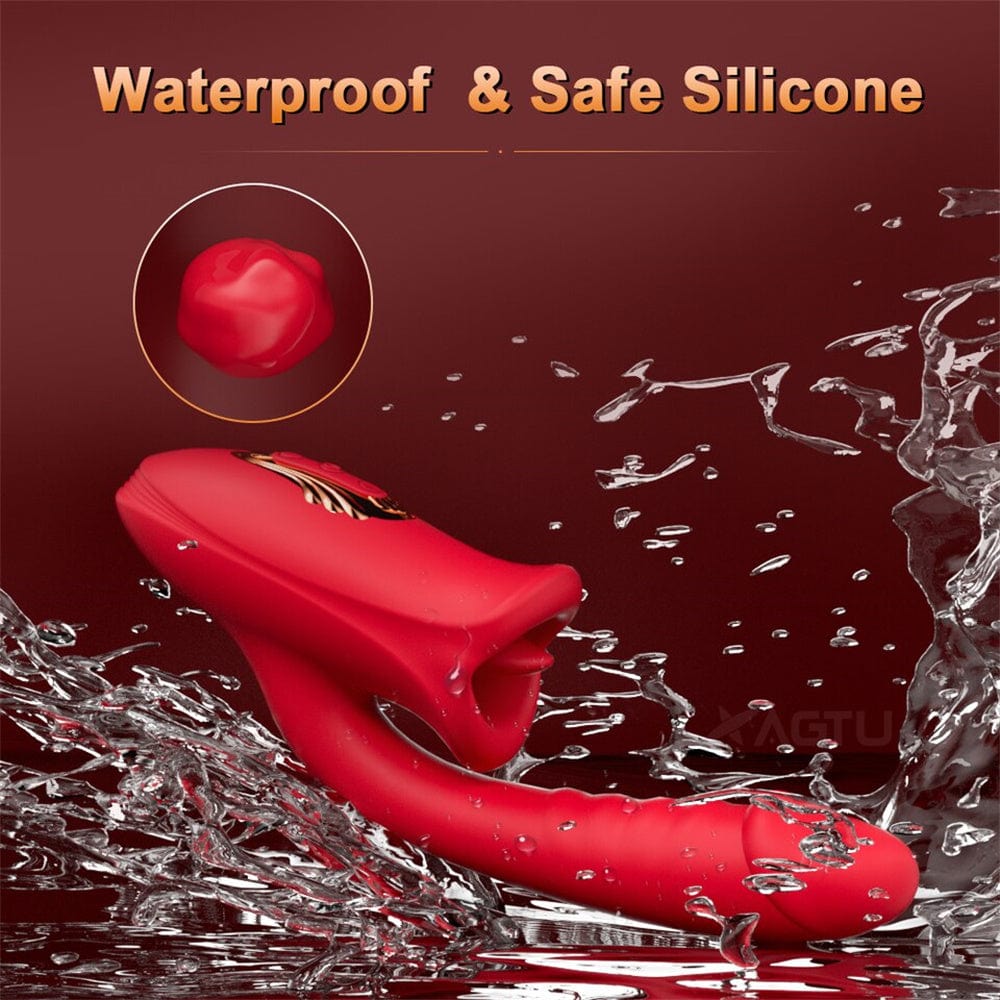 Rose Muncher Mouth Shaped Lip Biting Vibrator With G Spot Vibrator